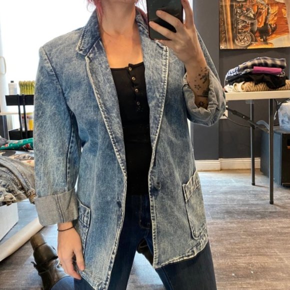 Vintage Jackets & Blazers - 80’s VTG Denim Oversized Blazer